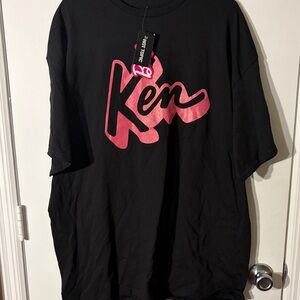 Barbie Black Tee with Pink Ken Logo